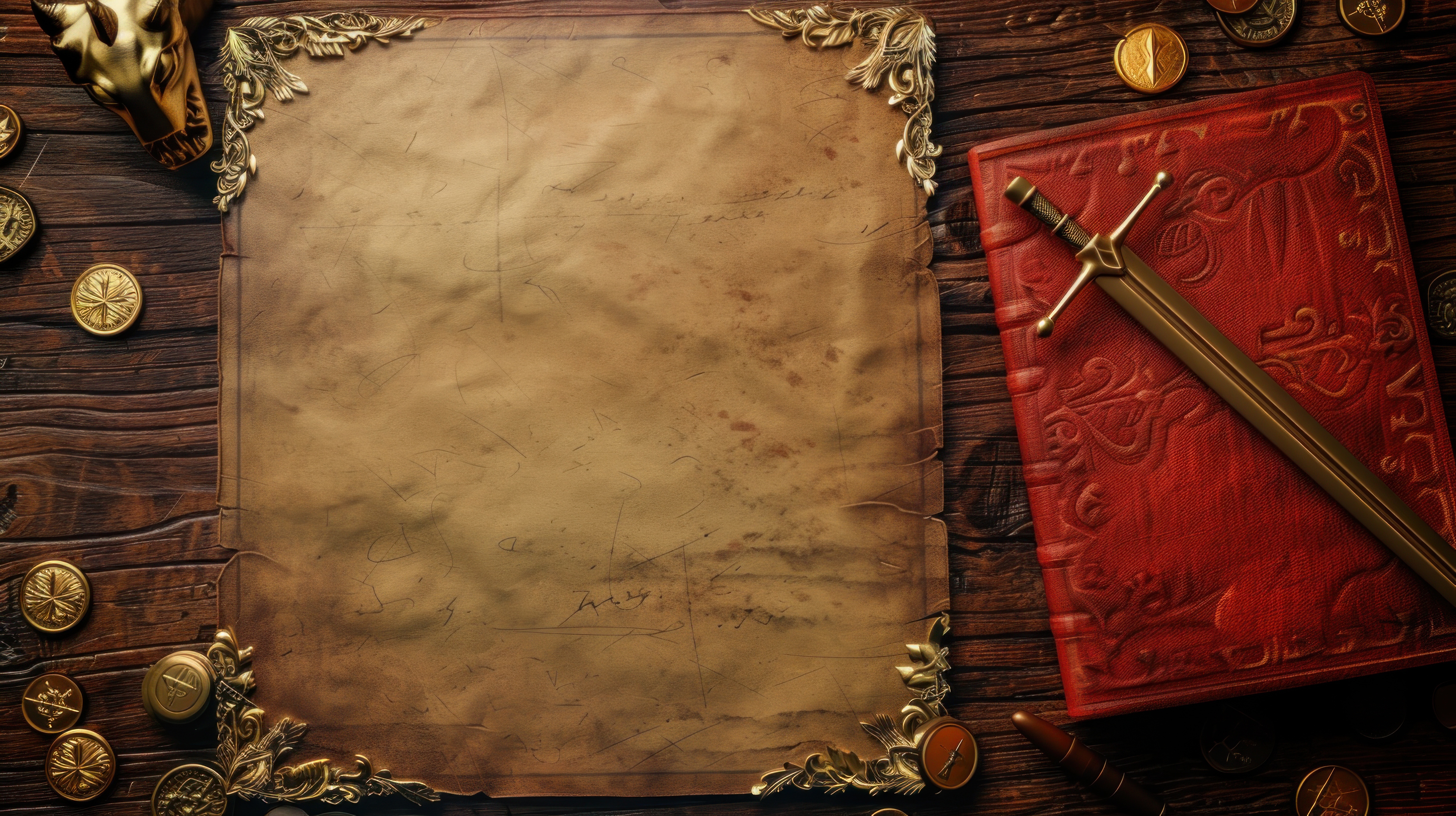 Click to get started, image of parchment